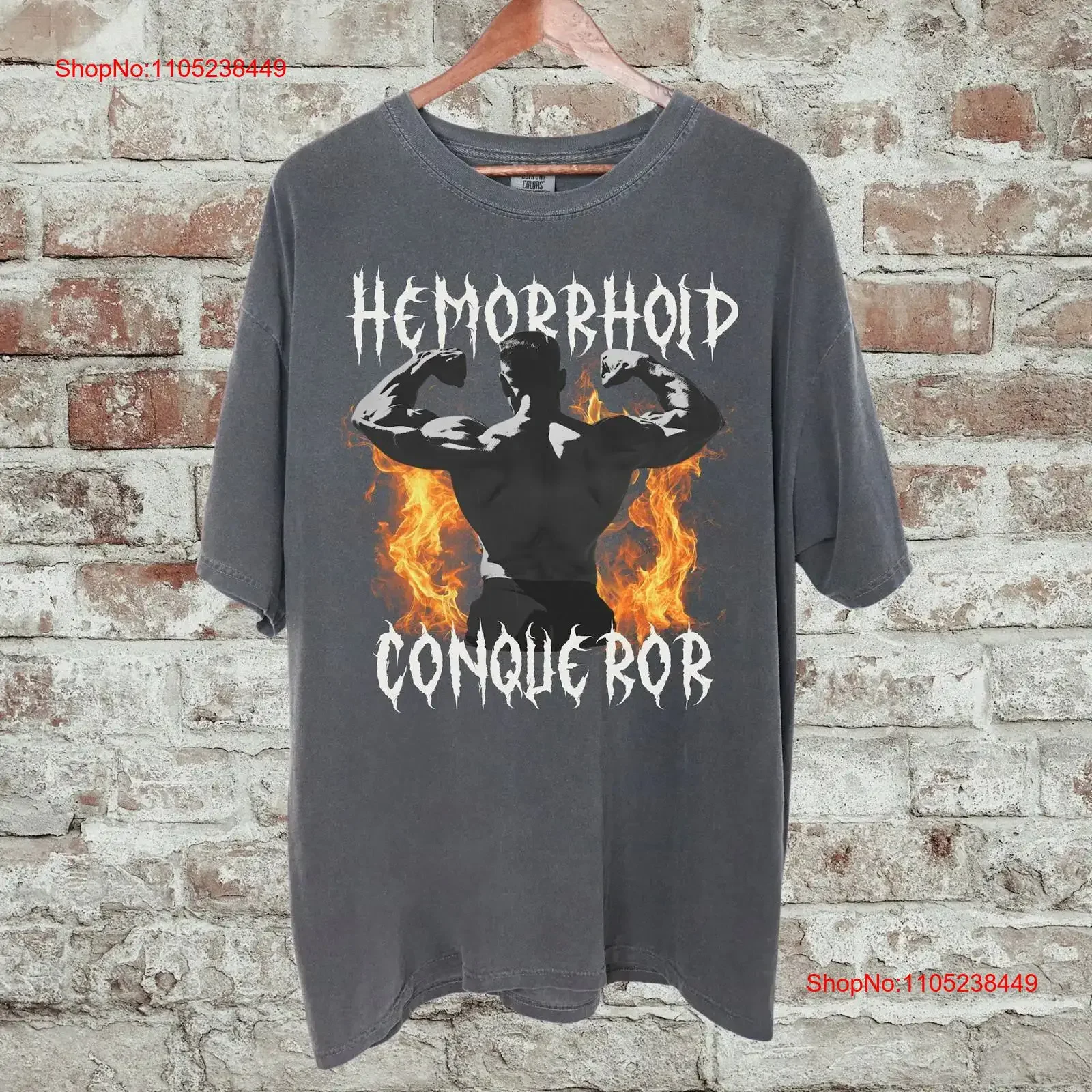T-shirt drôle pour hommes avec impression vintage « Hemorrhoid Conqueror » pour lui, cadeau pour la fête des pères, motif graphique vintage délavé