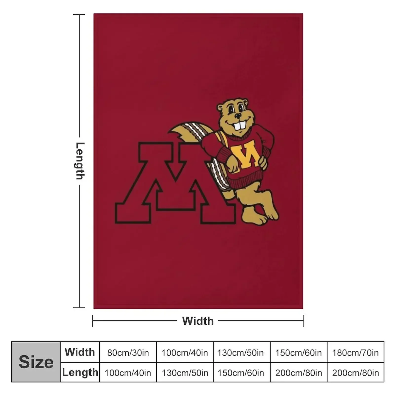 Goldy Gopher Throw Blanket couch cozy soft plush fuzzy picnic outdoor blanket