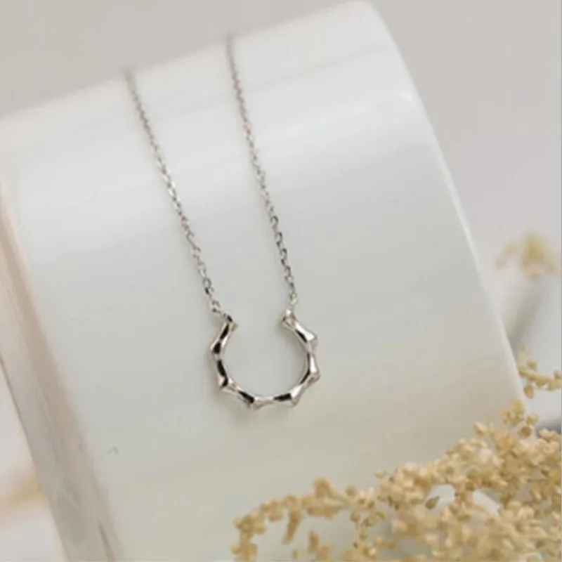 New Simple 925 Sterling Silver Jewelry Fine Symbol Compact Beautiful Female Gift Clavicle Chain Pendant Necklaces  XL042