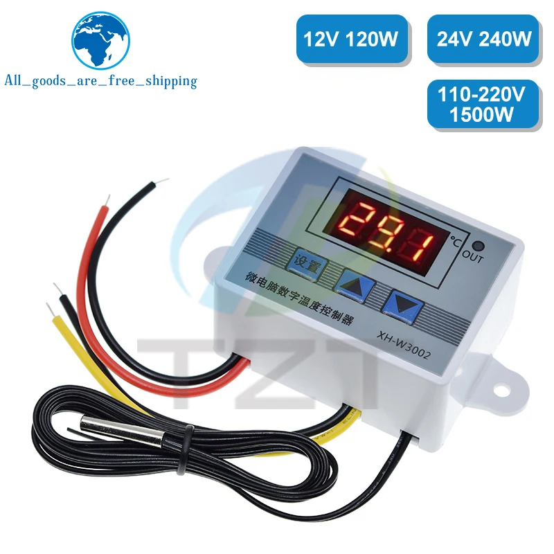 W3002 110V 220V LED Digital Temperature Controller Thermostat Thermoregulator Sensor Meter Fridge Water Heating Cooling