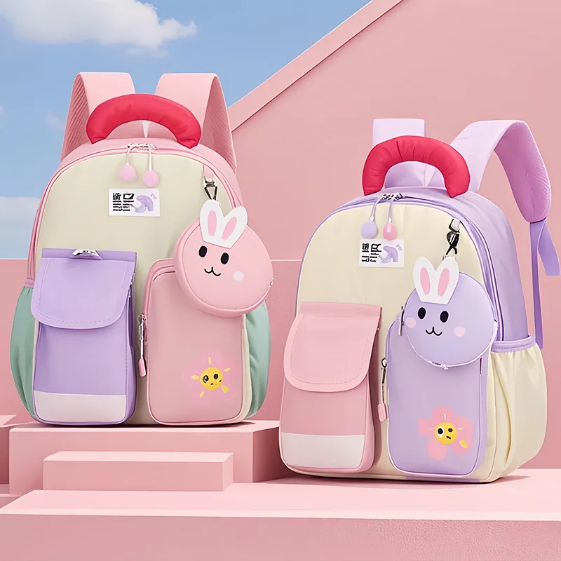 

2025 Children Girl Backpack School Bags For Kid Child Kindergarten Cute Rabbit Schoolbag Backpack Primary Kawaii Waterproof