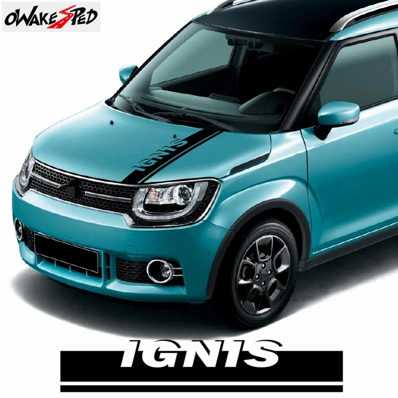 

Для Suzuki IGNIS капот в полоску наклейка капот автомобиля крышка двигателя декоративные наклейки спортивный Стайлинг авто кузов виниловые наклейки аксессуары