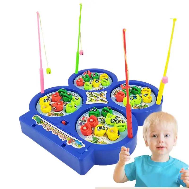 Set di giocattoli da pesca magnetici interazione genitore-figlio gioco di pesca magnetico educativo regali di compleanno per bambini 4 canne da pesca