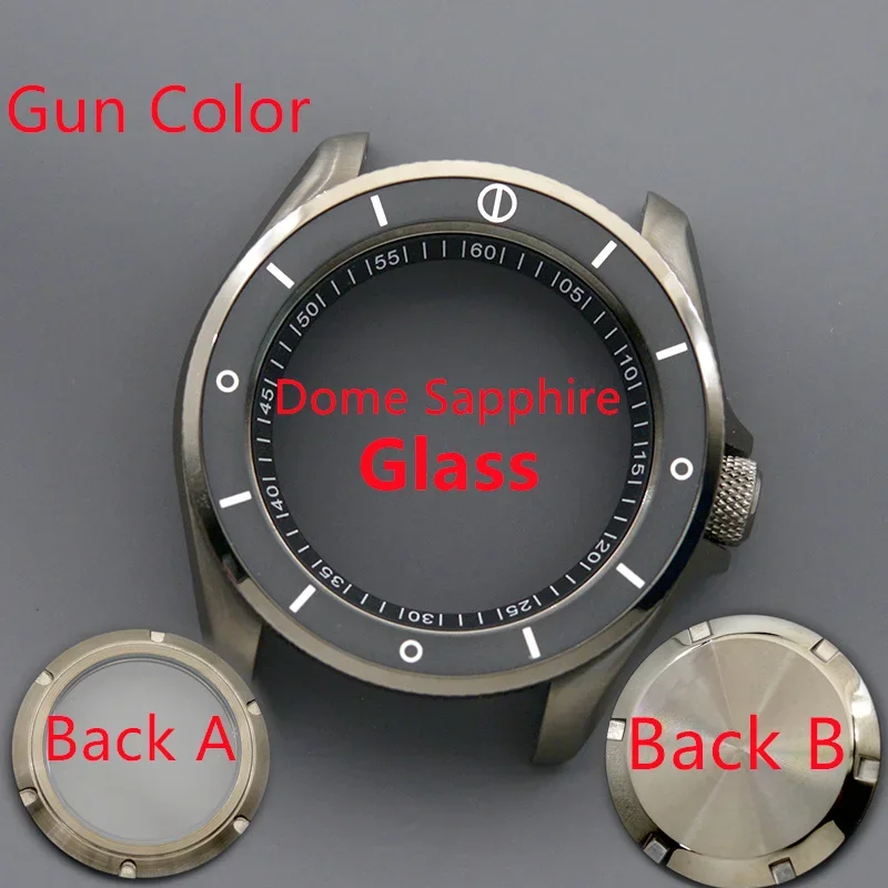 Men's Watch Case Fit NH34 NH35 NH36 Automatic Movement Sapphire Glass 200M Waterproof Gun Colour Case Design SKX007 SKX009 image 3