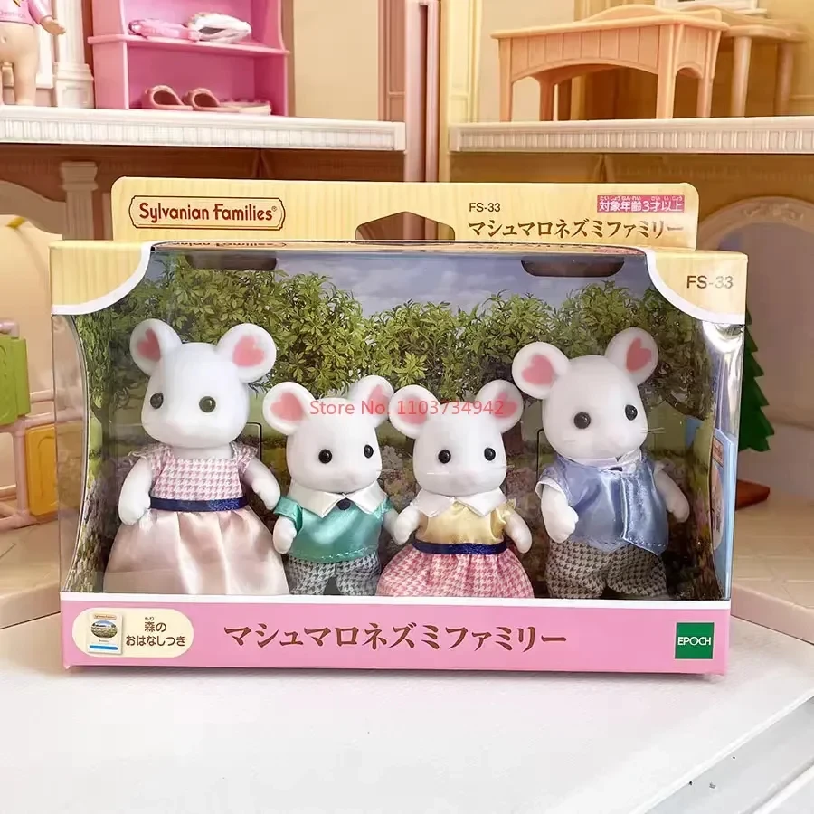 Hot Sylvanian Families Anime Figures Cute Baby Ternurines Figure Kawaii Rabbit Wide Eared Fox Persian Cat Family Girls Doll Toys