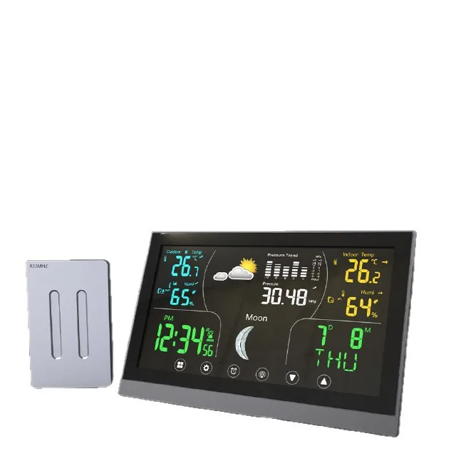 Graffiti WiFi Smart Weather Station Alarm Clock Temperature Hygrometer Wind Speed Anemometer Color Screen Digital Clock
