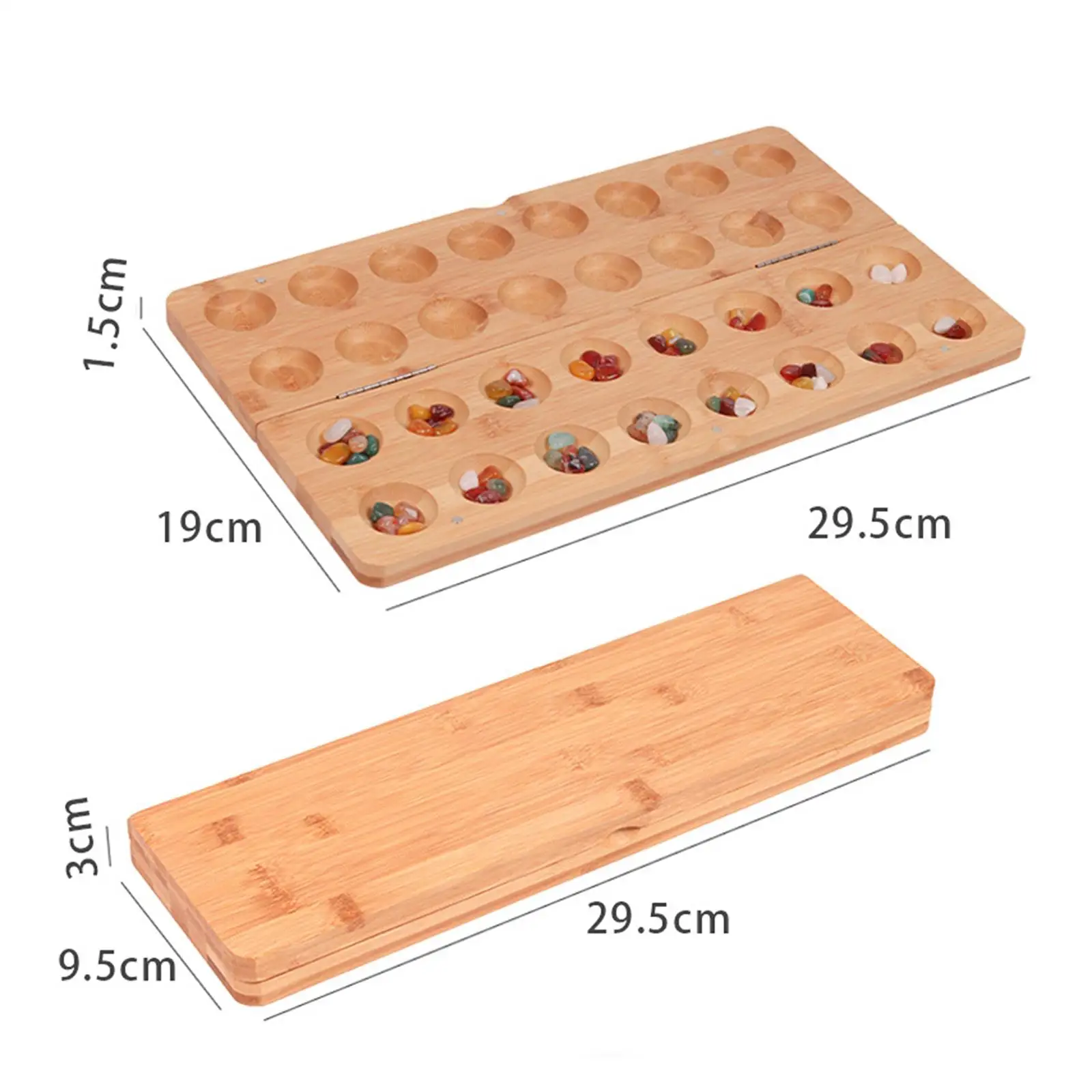 Classic Mancala Board Game, 65 Colored Stones, Xmas Gift, Family Game Kids