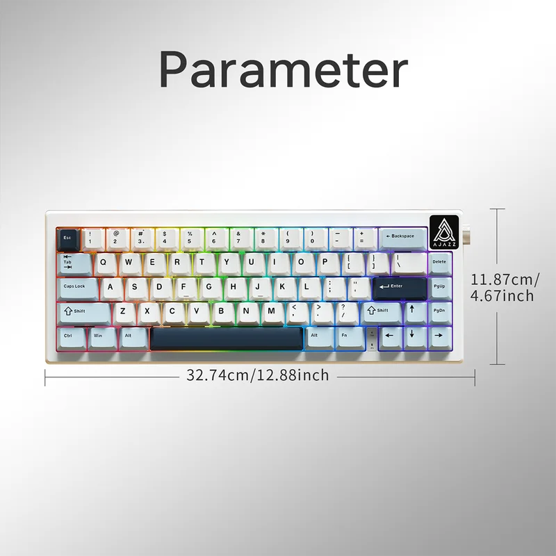 Ajazz Ak650 Wired Mechanical Keyboard Volume Knob Gasket Structure Full Key Hot Swappable Full-Color Rgb Effect Game Keyboards