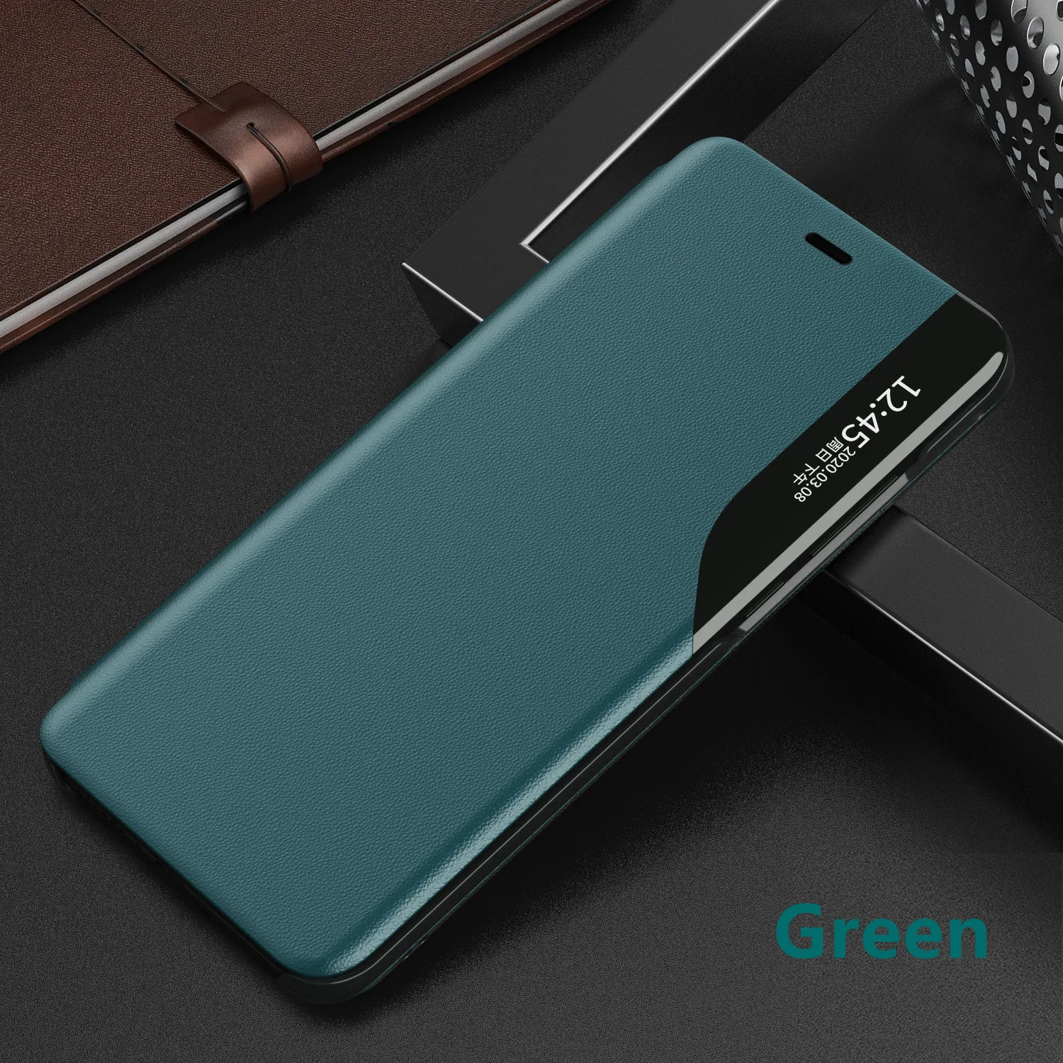Skórzane etui z klapką do Samsung Galaxy A07 A17 A27 A37 A57 A06 A16 A26 A56 A54 A34 A73 A53 A52 A51 A32 A22 A23 z funkcją portfela i podstawki — zdjęcie produktu 5