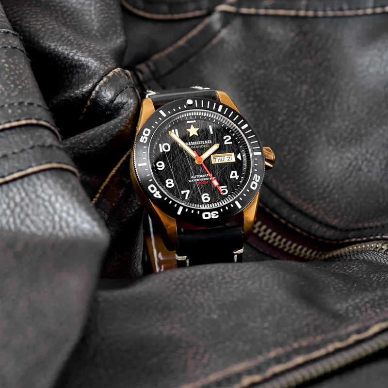 SG 45 MILÍMETROS Homens Relógio de Bronze Super Moldura Bronze Mostrador Luminoso do relógio de Mergulho 200m Relógio Vidro de Safira Relógios Automáticos Военные часы