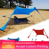 Portable Pop-Up Beach Tent, Windproof Beach Canopy, Family Awning, Camping Sun Shelter with Carrying Bag
