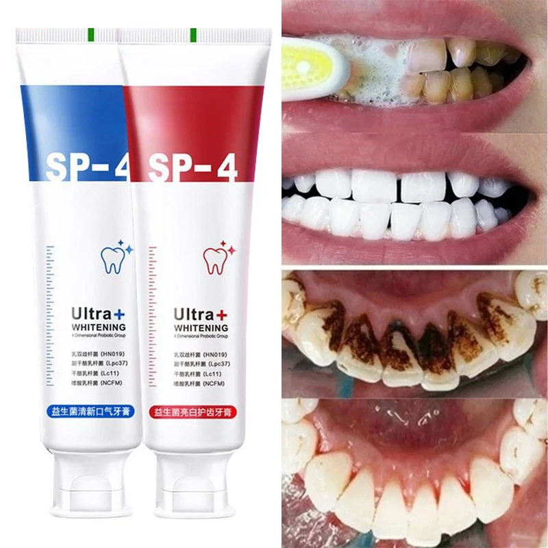 

Probiotic Oral Toothpaste SP-4 Whitening Teeth Freshen Breath Remove Smoke Stains Plaque Stains Teeth Hygiene Clean Tools 120g