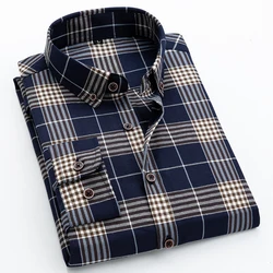 2023 Spring and Autumn New Classic Fashion Trend Plaid Shirt Men's Casual Comfortable Breathable Large Size Long-Sleeved Shirt