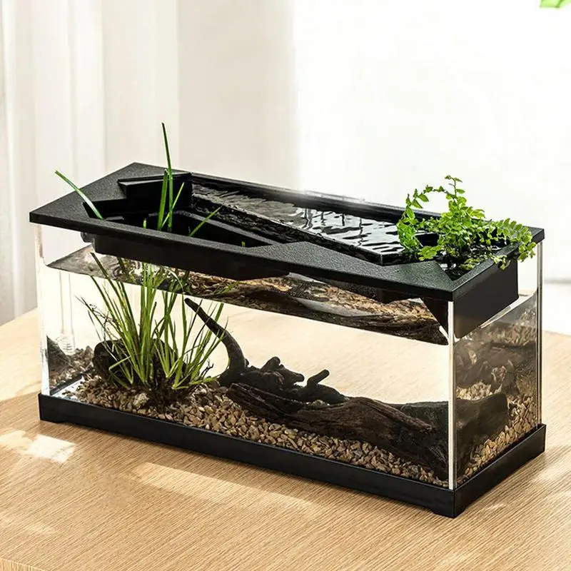 Acrylic Transparent Fish Tanks With Filter Small-scale Living Room Landscape Tank Aquariums With Air Pump For Tabletop