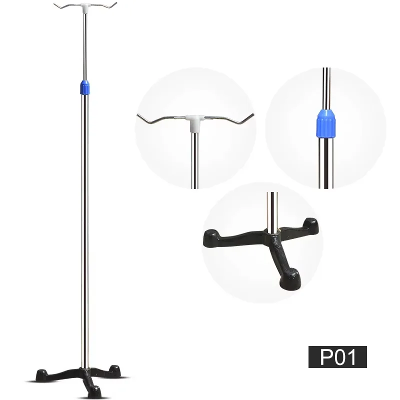 Soporte de polo IV médico de hospital plegable móvil soporte de infusión ajustable soporte de goteo duradero conveniente