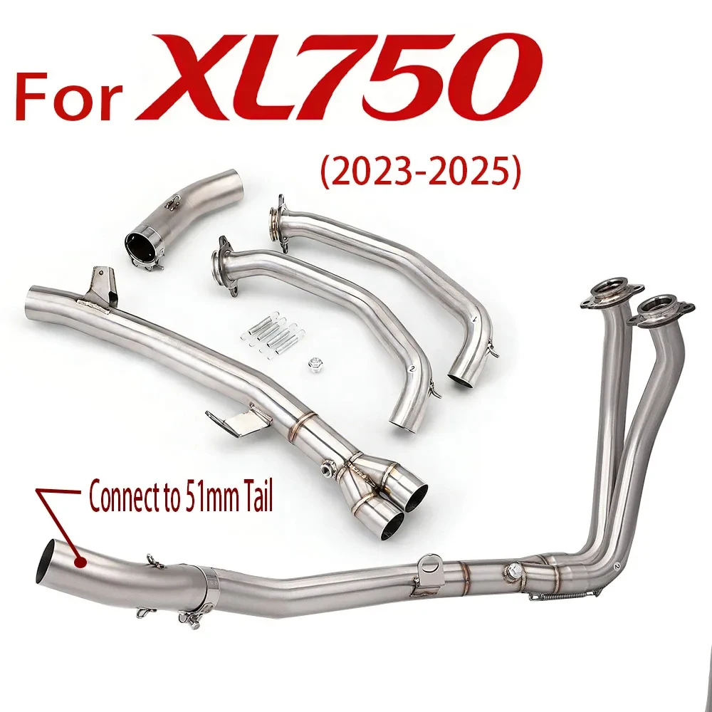 Professional Stainless Steel mofles para moto Front Mid Link Pipe Connect to the original muffler or 51MM For XL750 Transalp 750
