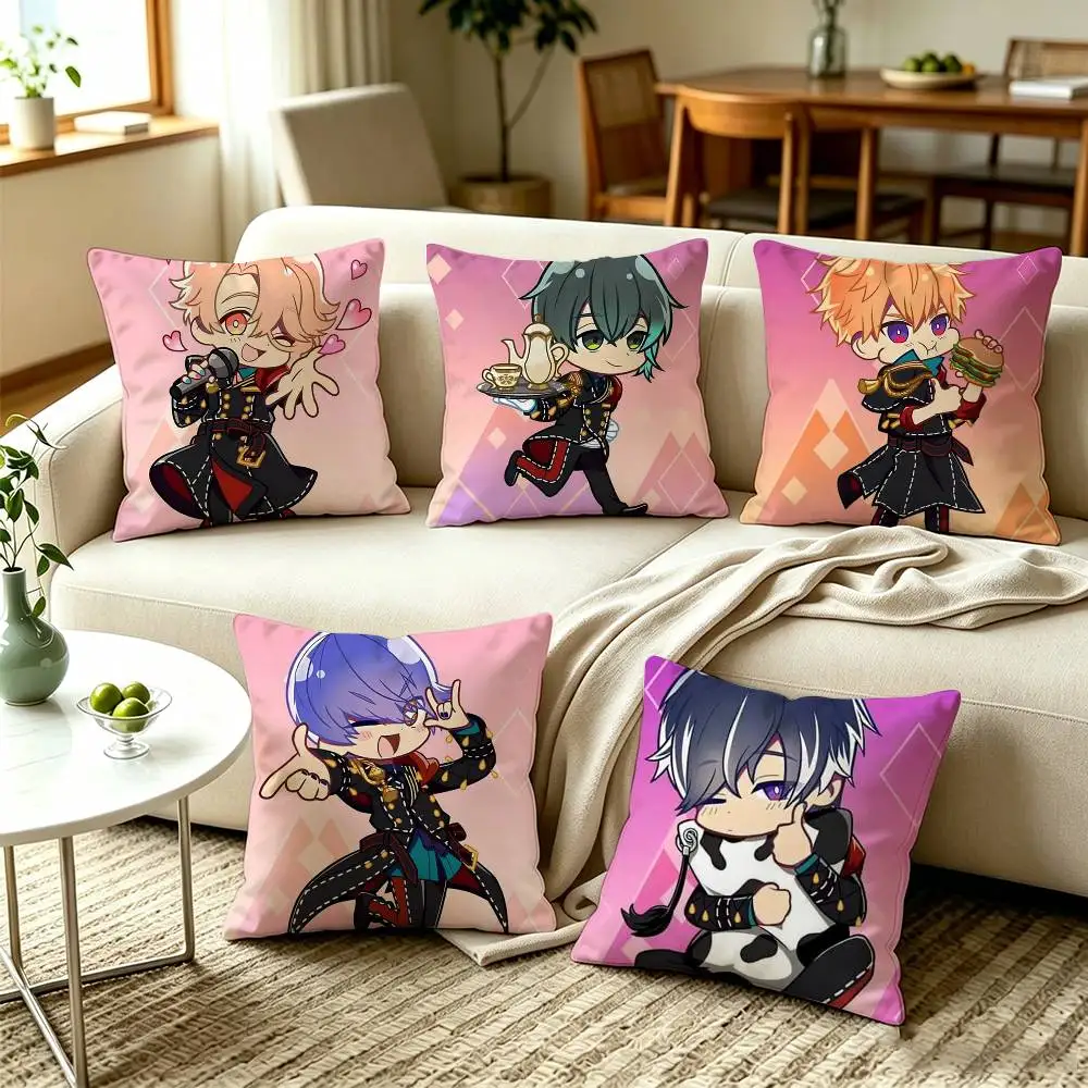 O-Obey Me Seven Demon Brothers Otome Game  Pillow Case Square Double-Sided Sofa Cushion Cover Bedroom Bedside Pillow
