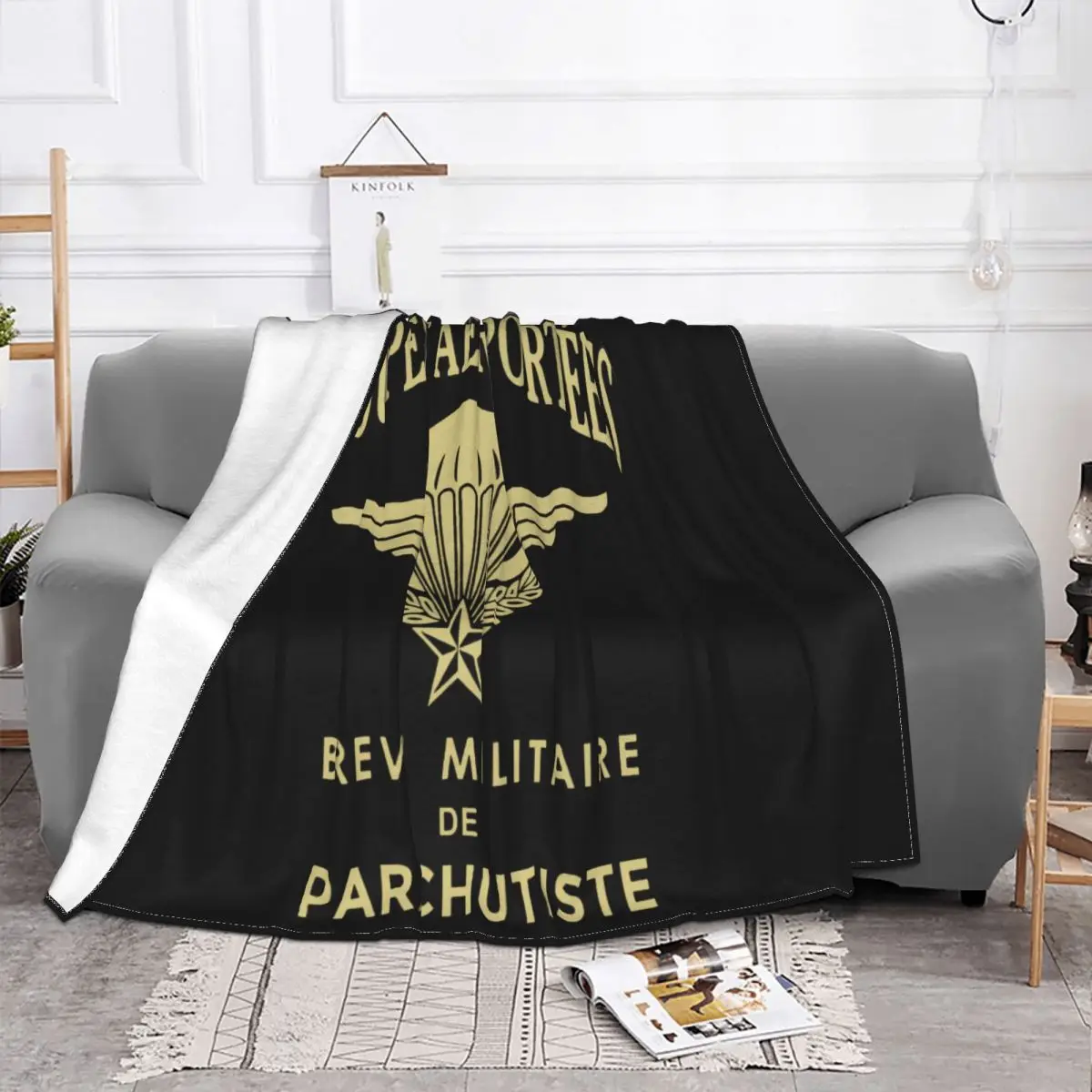 Legion Etrangere Paratrooper French Foreign Regiment Brevet Militaire Spring Straight Pop Tops Child Throw Blanket