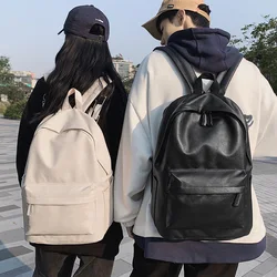 SEETIC Quality Pu Leather Backpack Solid Color Laptop Bag Unisex Large Capacity School Bag Female Anti-Theft Ladies Travel Bag