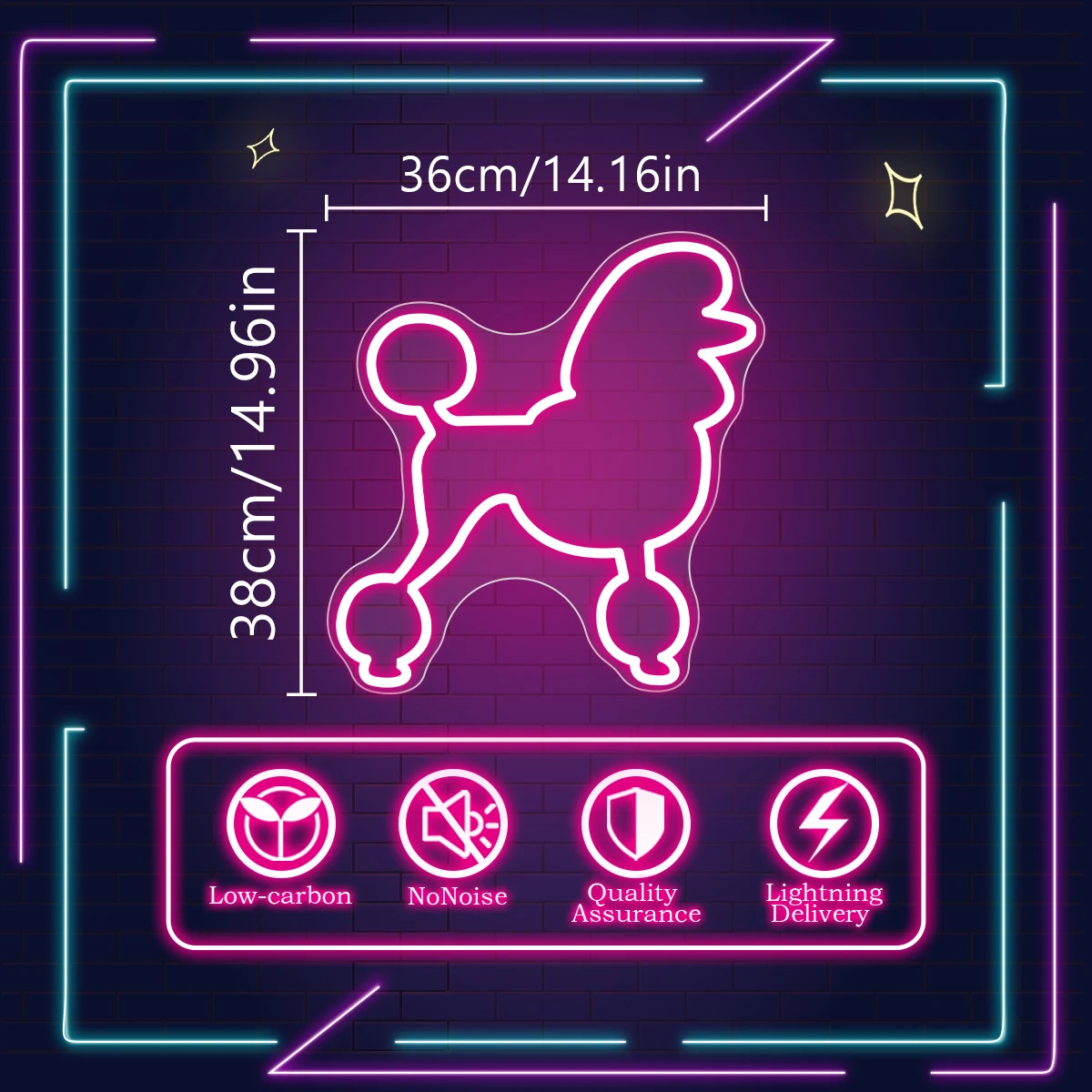 The Dog Neon Sign Adequado para Quarto Infantil, Luz LED, Decoração de Parede, Festa de Aniversário