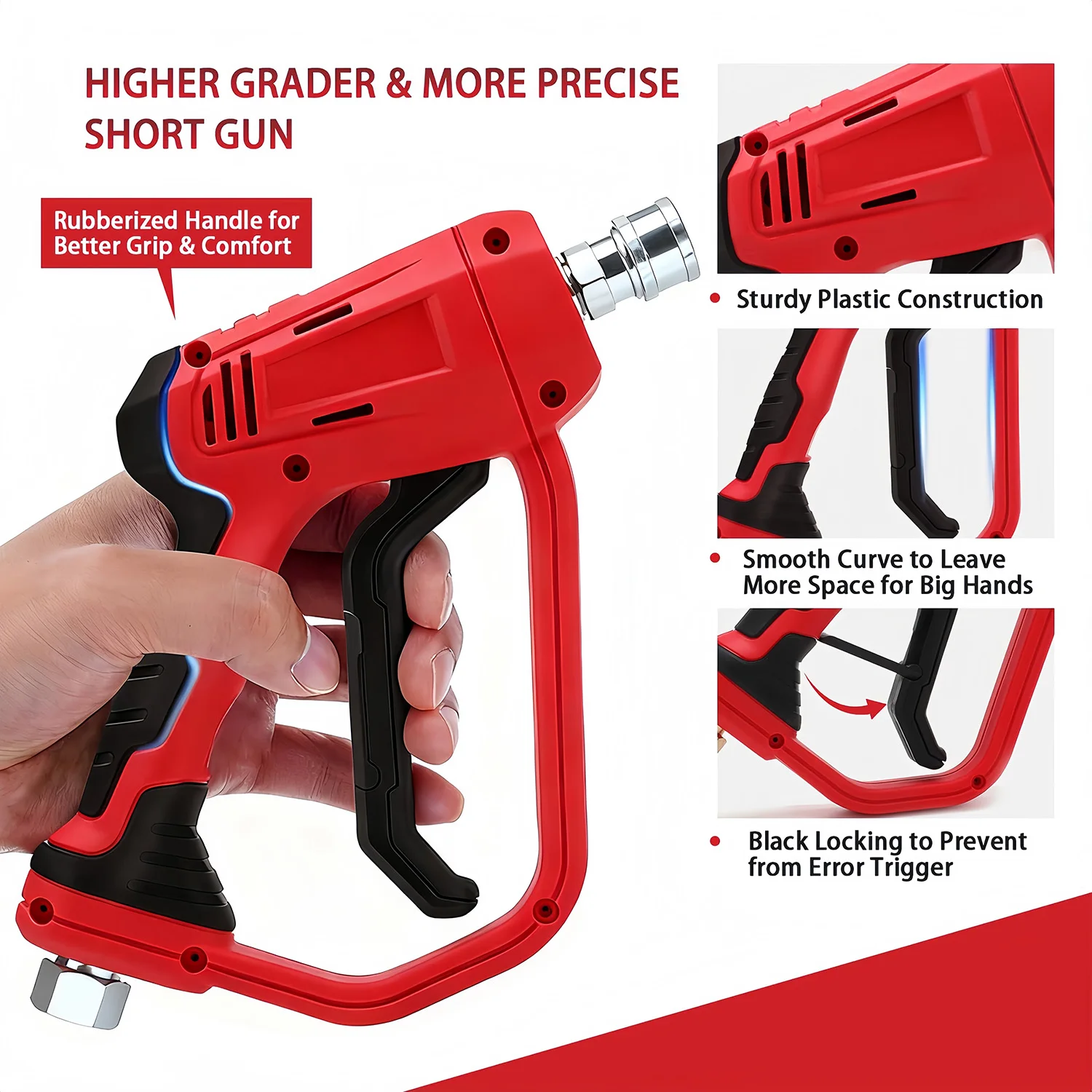 جهاز تنظيف يعمل بالضغط العالي بندقية قصيرة 3/8 M22-14/15 مللي متر تركيبات توصيل سريعة متوافقة لخرطوم الضغط