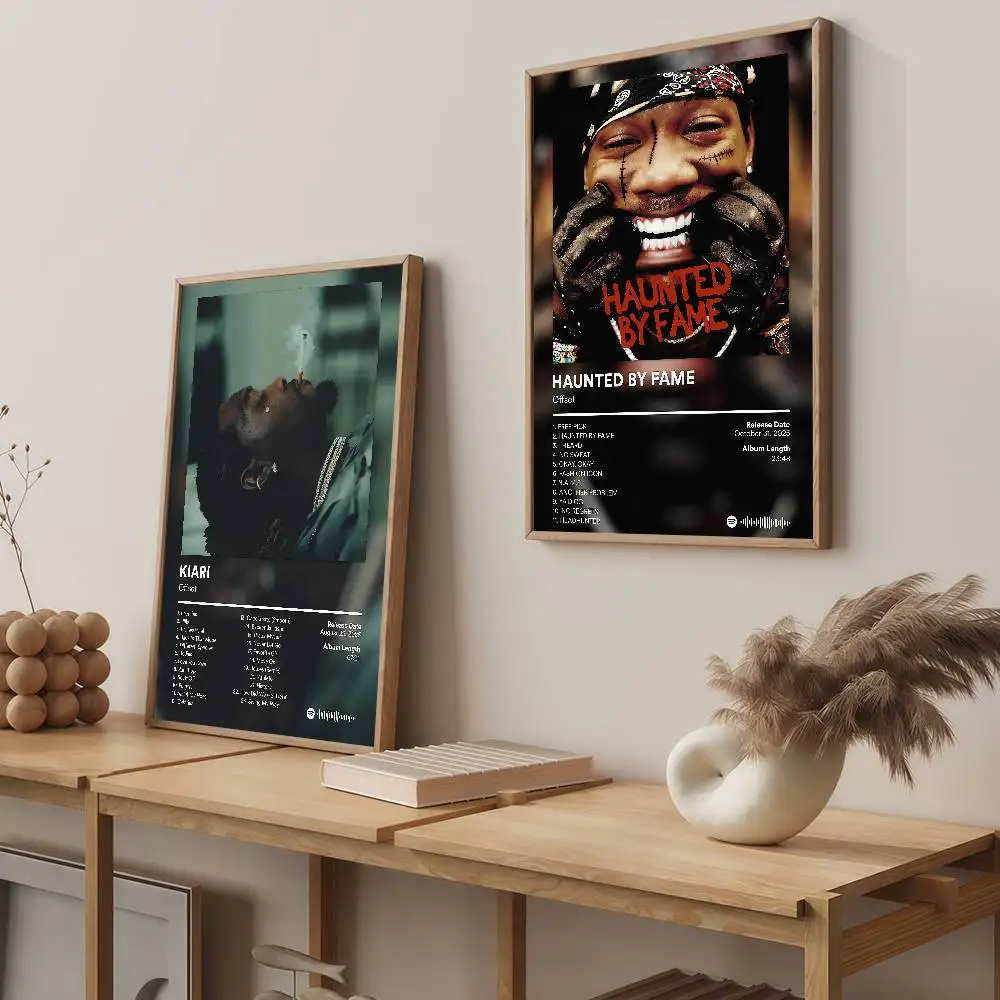 ملصق المغني أوفست كاري مناسب لغرفة المعيشة المنزلية وغرفة النوم والمكتب والبار ملصق تزيين الحائط #4