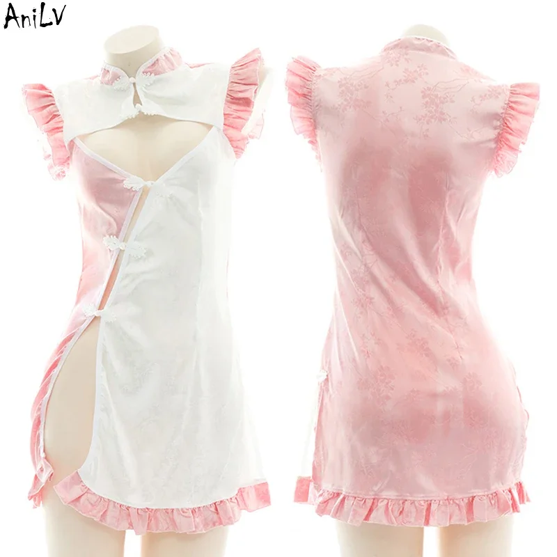 Anilv 2022 spring romantic Sakura series dress costumes anime loliat girl dating cherry blossoms lingerie uniform set cosplay