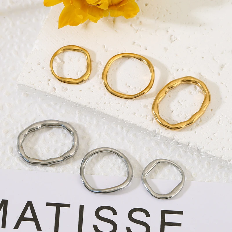 Image of 5 Stück Edelstahl Oval Runde Vergoldete Charm-Verbinder für Schmuck DIY Halskette Ohrringe Schmuckherstellung Material