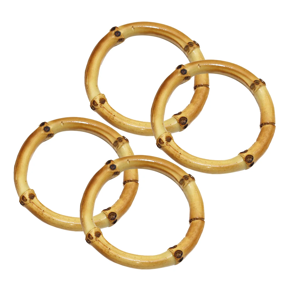 

4pcs Bamboo Napkin Rings H made Decorative Dining Tableware Party Wedding Reusable Serviette Ring Home Office Hotel Bar
