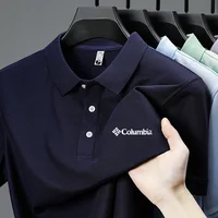 Polo de manga corta para hombre, modelo 2026, con cuello y estampado de letras, transpirable, para negocios, ocio y ejercicio.