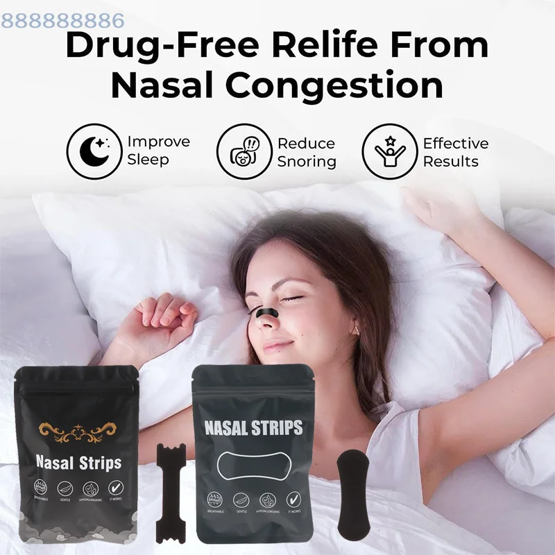 30/60 Count Breath Nasal Strips Anti-Snoring Nose Patches for Improved Sleep Quality Stop Snoring Easier Sleep Aid Device