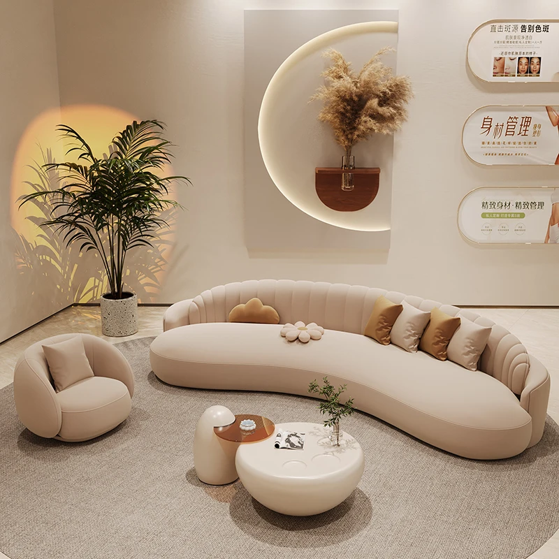 

Nordic Cream Style Beauty Salon Sofa Modern Designer Clothing Store Hotel Homestay Sofa Negotiation Commercial Furniture FYSS