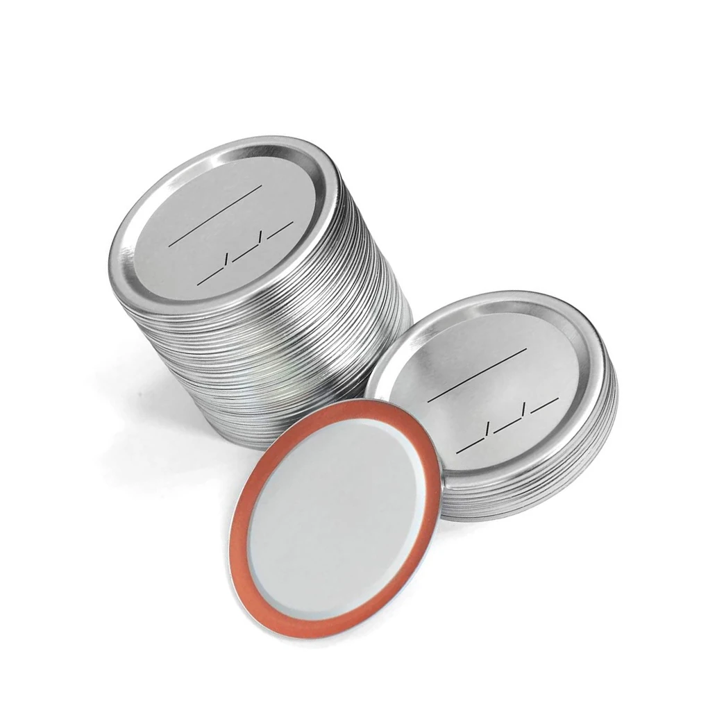 

100Pcs Glass Lids Bottle Caps Split-Type Canning Lids Wide Mouth Good Sealing Performance Home Restaurants 70mm