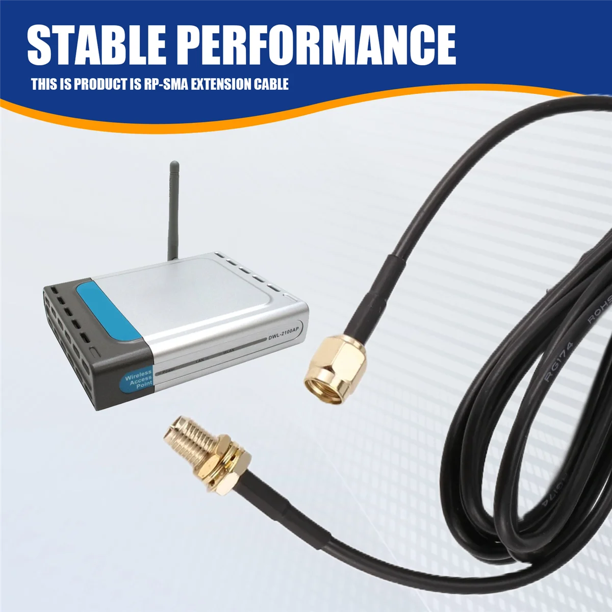 T88C Fi-verlengkabel RP SMA-antenneconnectoren - RP SMA Female WiFi Router