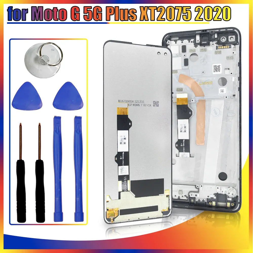 Novo lcd para motorola moto g 5g plus 2020 xt2075 display lcd tela de toque digitador substituição para moto g 5g plus lcd com quadro