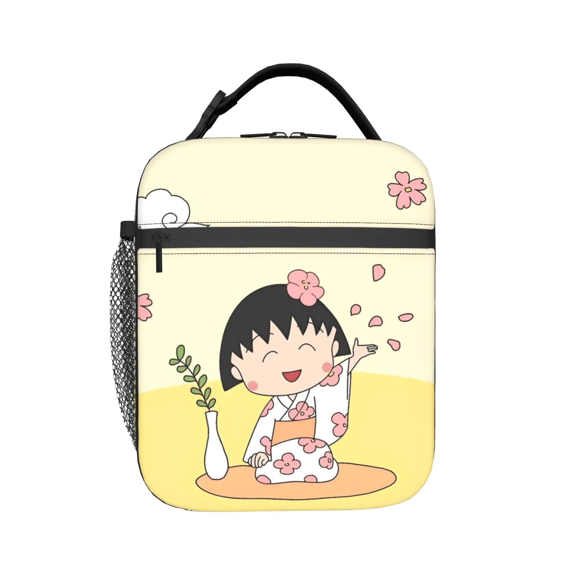 Marukos Japanese Anime Sakura Blossom Schoolgirl Kawaii Insulated Lunch Bags Portable  Reusable Cooler Bag Lunch Box Tote