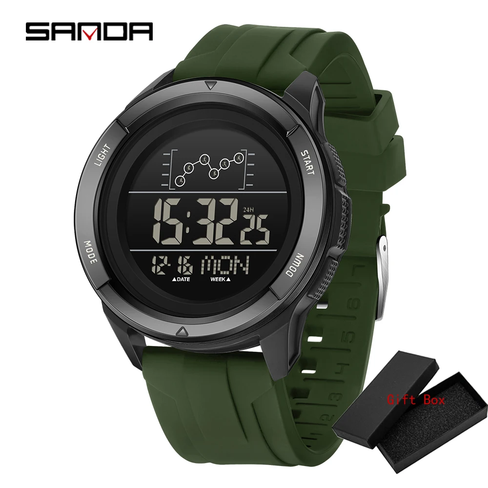 Fashion Sanda 2198 Top HOT Selling Led Digital Large Dial Multifunctional Alarm Waterproof Outdoor Sports Watches For Students