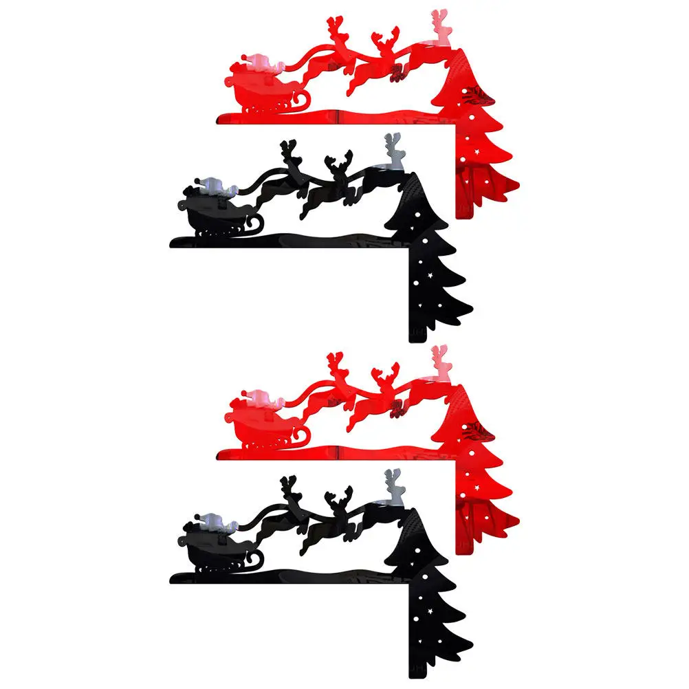4Pcs Christmas Elk Santa Switch Stickers Acrylic Wall Stickers Xmas Light Decal Home Party Decoration Holiday Season Wall Decal