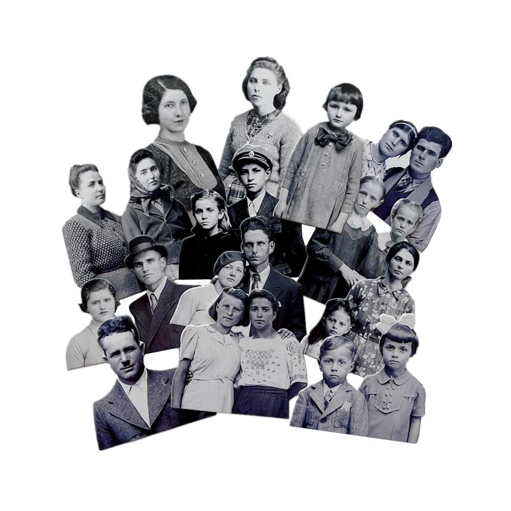 13pcs/bag Vintage Character Photos Thick Card DIY Scrapbooking Junk Journal Happy Plananer Decoration