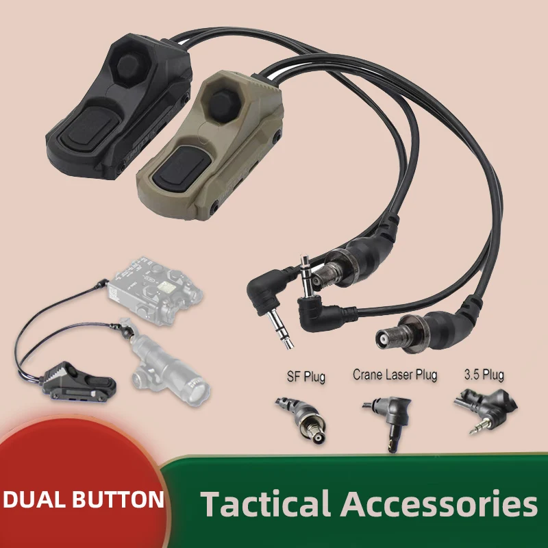 Tactical AXON GBRS Dual Remote Pressure Switch ButtonSF / Crane Laser / 3.5mm Plug M300 M600 Scout Light Button Flashlight