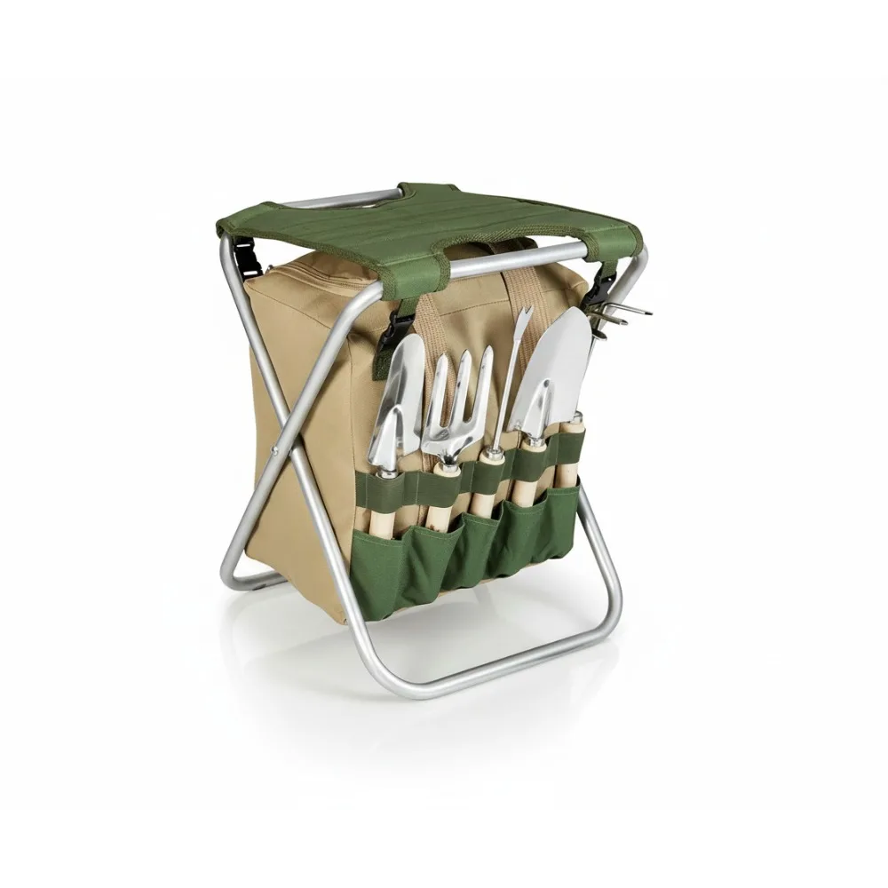 

Folding Garden Kneeler Seat with 5 Tools & Detachable Tote Bag, Portable Gardening Stool for Seniors & All Gardeners