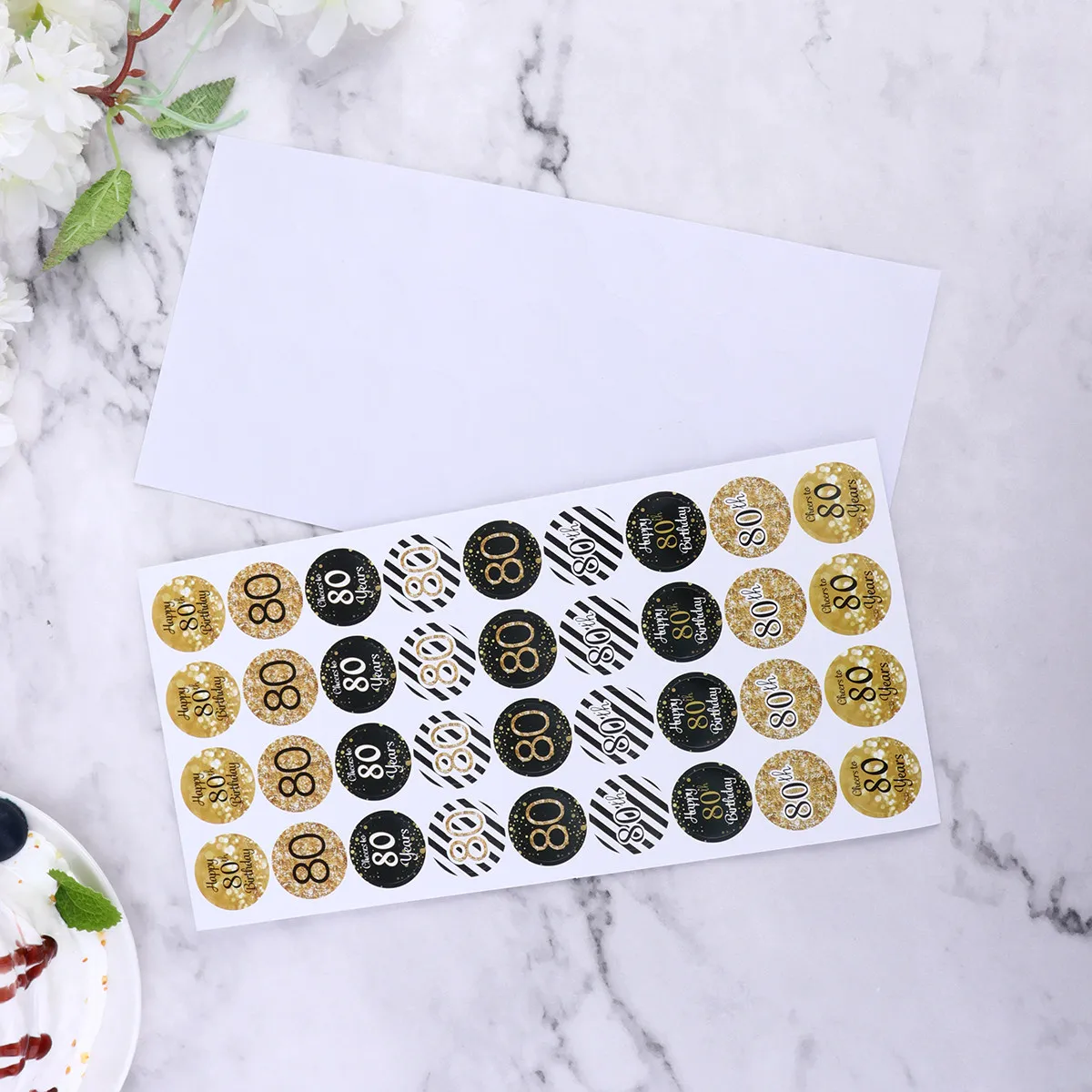 

Набор наклеек для дня рождения, 432 шт., креативные круглые самоклеящиеся наклейки для подарочных пакетов, украшения для торта, наклейки на день рождения