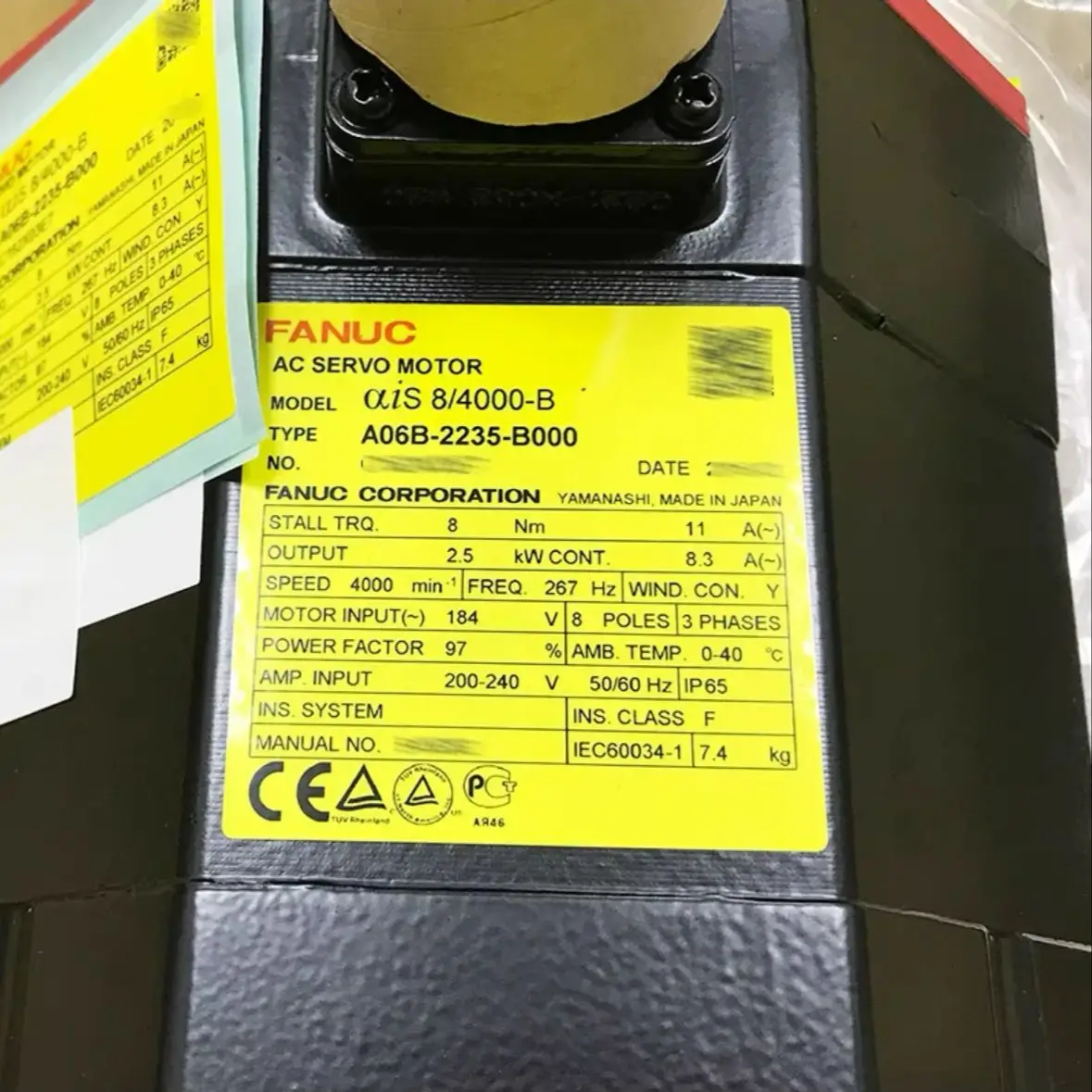 

A06B-2235-B000 Новый двигатель Fanuc В НАЛИЧИИ Быстрая доставка