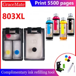 803XL Refillable Empty Ink Cartridge Ink for Coffee Cake Printer Ink Replacement for HP 803BK 803 Deskjet 1110 1112 2130 2132