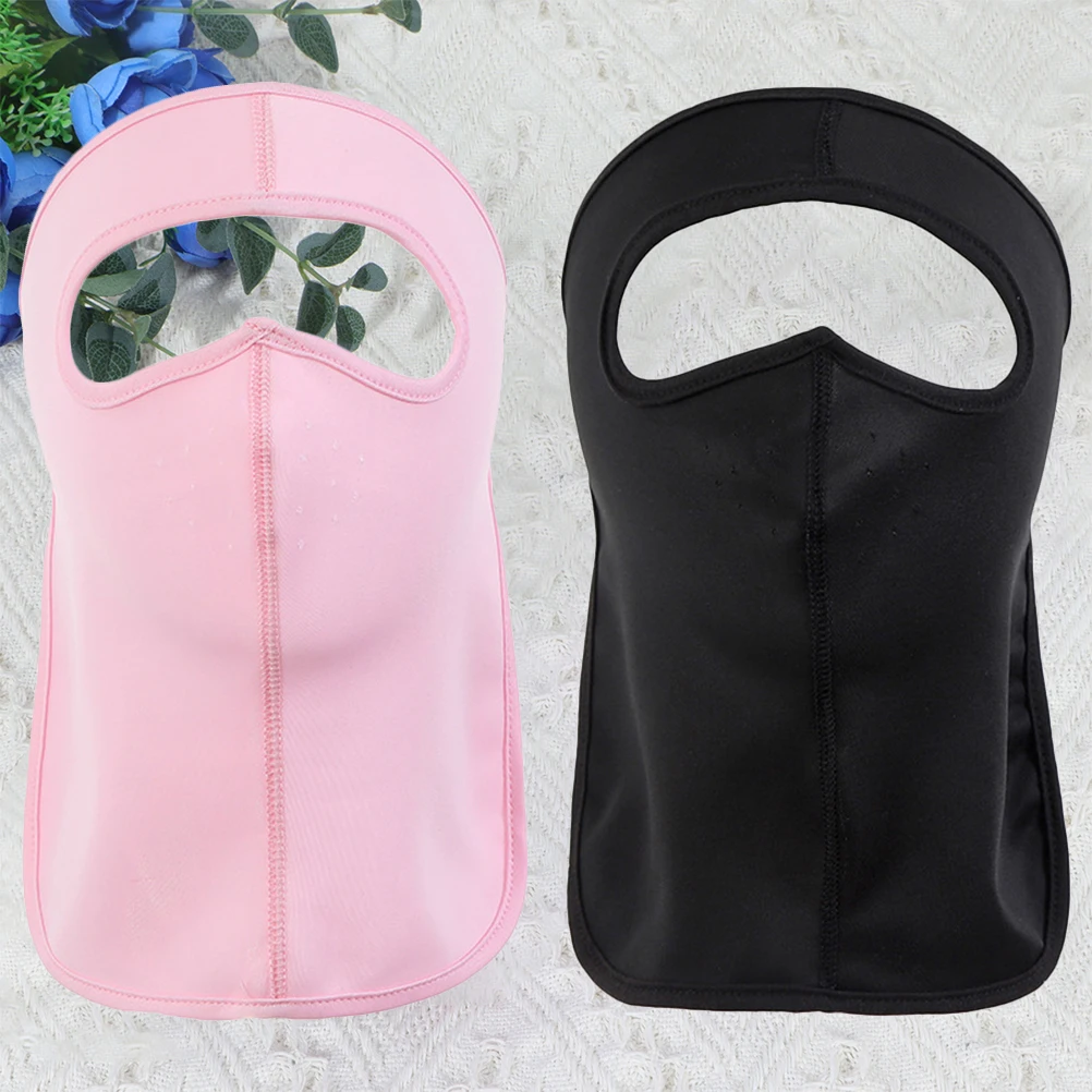 

2 PCS Neck Mask Sun Protection Face Scarf for Women Summer Gaiter Sunscreen Black Miss