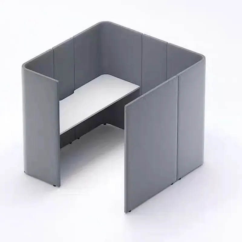 Modern Open Screen Office Sofa Soft Fabric Semi Enclosed Workstation Unique Curved Design for Private Workspace
