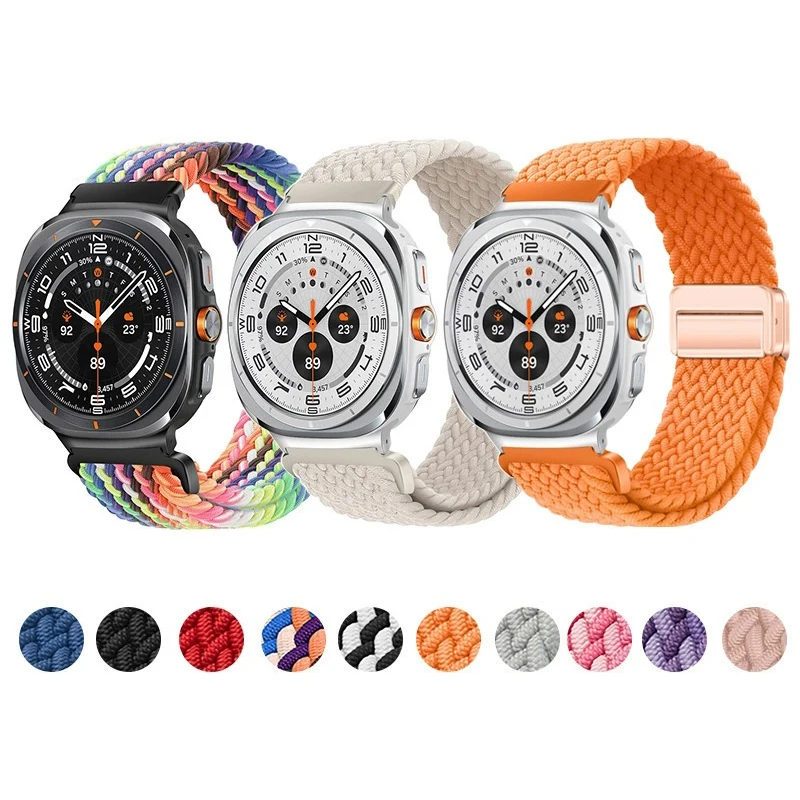 ห่วงถักไนลอนสําหรับ Samsung Galaxy นาฬิกา Ultra 2025 47 มม.สร้อยข้อมือกีฬาแม่เหล็ก Correa สําหรับ Galaxy นาฬิกา Ultra Band