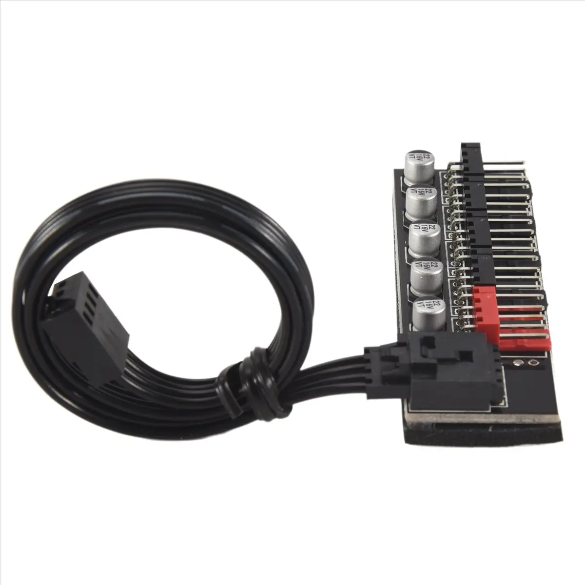 【~ New B11B】5 Port PC Fan Hub Splitter Speed Controller Adapter for 4 Pin PWM Cooler Cooling Fan Computer Cables Connectors