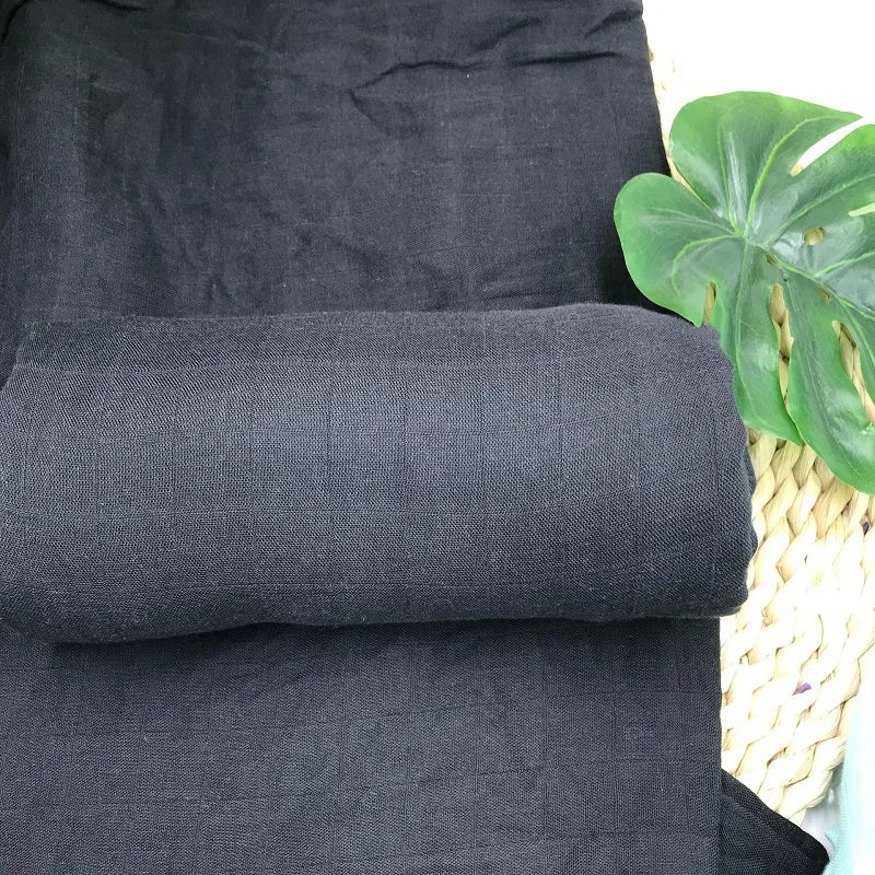Pure Black Color Baby Wrap Ultra Soft Baby Muslin Blanket Swaddle Newborn Blanket Swaddle Receiving Blanket for Newborn Infants