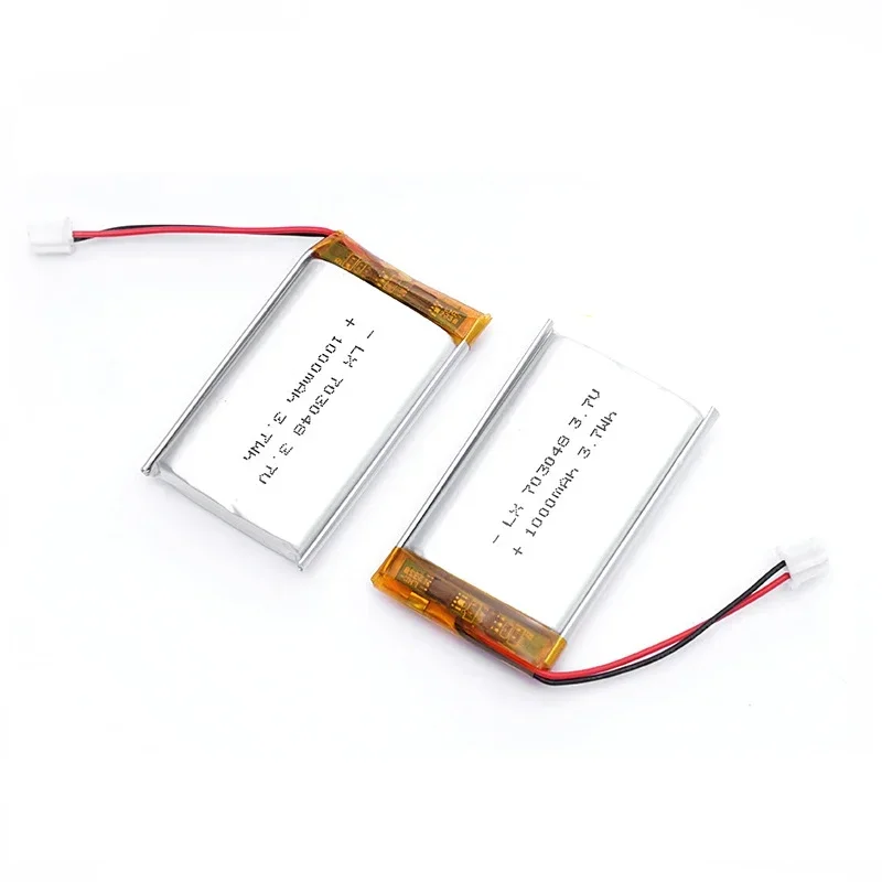 703048 3.7V 1000mAh Li-Polymer Battery with PH2.0 Plug, Rechargeable for MP4/5 Player, Early Education Machine, Beauty Device